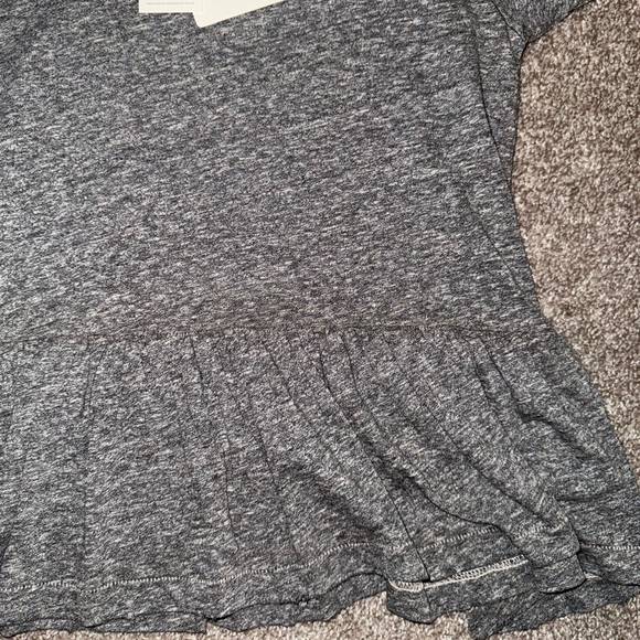 NWT The Great Heathered Gray The Ruffle Short Sleeve Top Shirt Tee 1 Small S - Picture 4 of 4